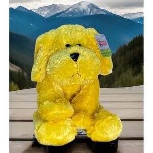 CVS 2006 Baskets & Bunnies Easter Shiny Plush 12" Yellow Dog Stuffed‎ Animal